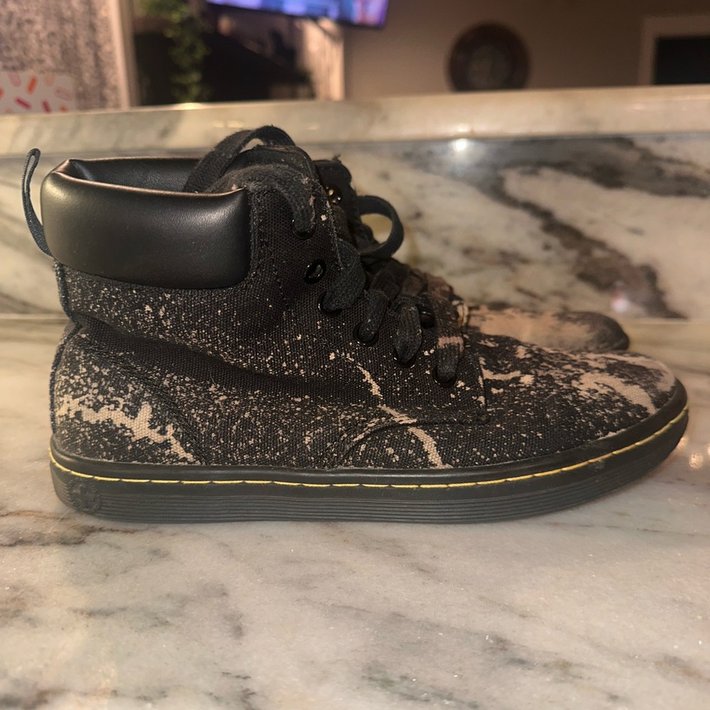 Dr Martens Women's Size 9 Black Bleached High-Top Sneakers - Picture 2 of 8